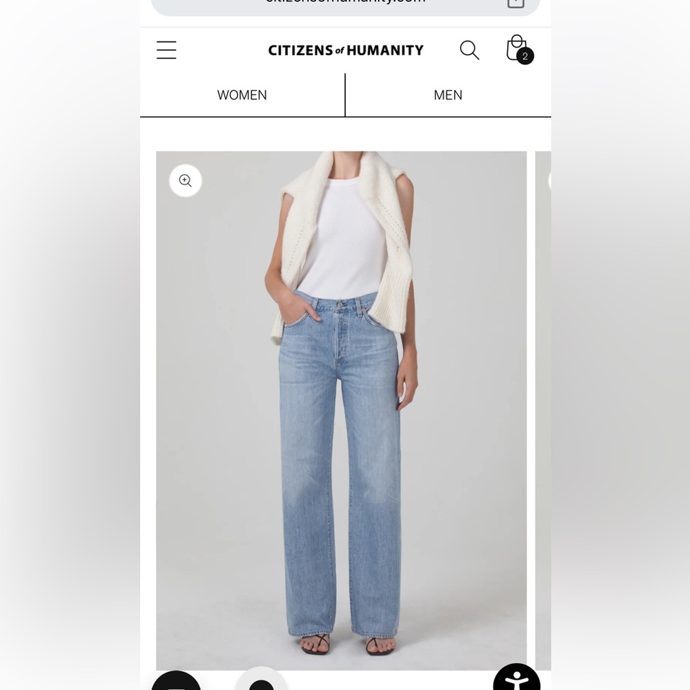Size 26 Citizens of Humanity ANNINA Jeans in Tularosa wash. 28” inseam.